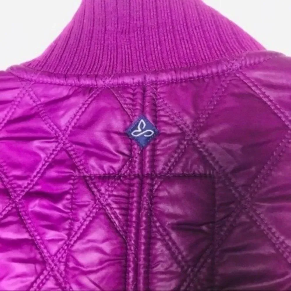 Prana Fushia quilted puffer jacket Small BoxO maroon insulated